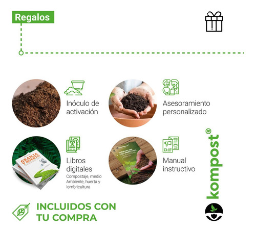 Compostera Urbana Balcón Lombrices Compost 40 L + Envío