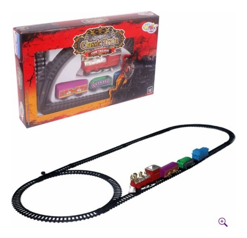 Trenzinho Trem Brinquedo Clássico Com Trilhos Crianças