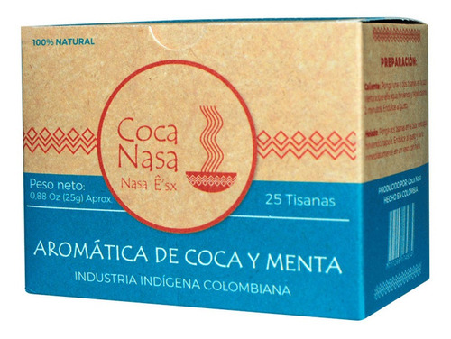 Infusión Te De Coca Y Menta Natural - 25 Bolsitas