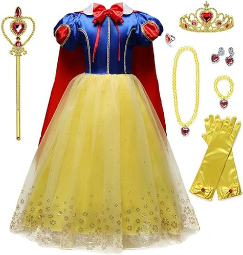 Yellow Princess Dresses Girls Costumes Cape Toddlers Birthda