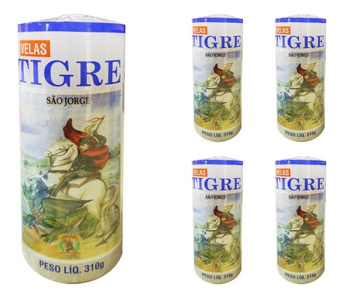 5 Velas 7 Dias São Jorge- Cor Branca Sem Cheiro