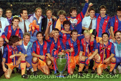Camiseta Barcelona España Meyba 1991 1992 Champions League L (Usado)