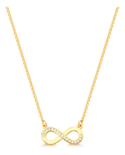 Collar Mujer Vanité Bañado En Oro Infinito - Dorado