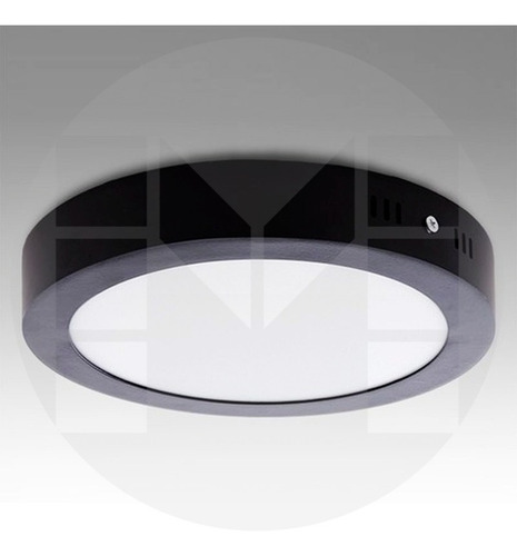 Imagen 8 de 10 de Panel Led Plafon Circular 12w=80w 1080l Marco Negro Macroled