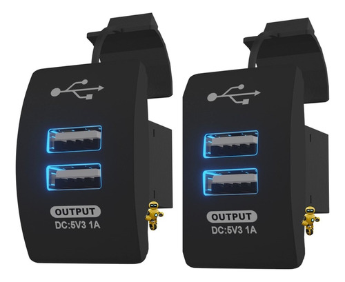 02 Tomada Usb 3.1a 2 Saídas Carro Moto Caminhão Barco 12/24v