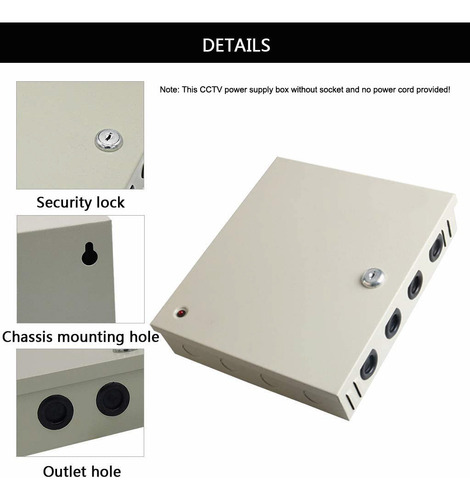 Fuente Centralizada 9 Canales 12v 15a Para Cámaras Cctv