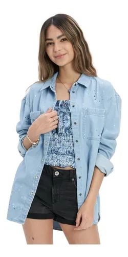 Camisa Larga De Mezclilla American Eagle Para Mujer Env o gratis