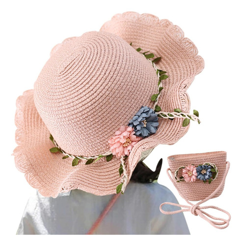 Moo Lote De 2 Sombrero De Sol Y Mochilas De Paja For Los