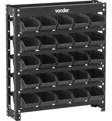 Comprar Estante Metálica Vonder C25 Gavetas Plásticas N°3 - Preto no Mercado Livre