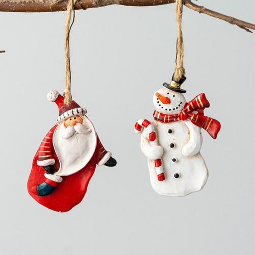 2 Adornos Para Árbol De Navidad, Colgantes Papá Noel
