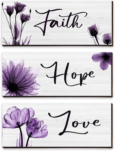 3 Piezas Faith Love Hope Decoración De Pared Elegante ...