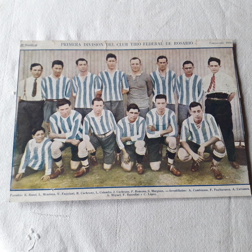 Poster Primera Division Del Club Tiro Federal De Rosario 