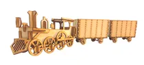 Comprar 6 Tren Locomotora Dulcero Mdf Centro Mesa 2 Vagones