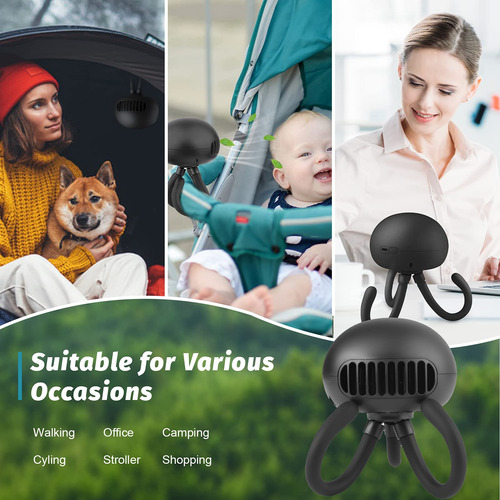 Ventilador Portátil Recargable Para Cochecito Con Clip Flexi