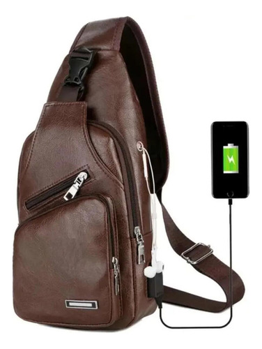 Clm Bolso Cruzado Para Hombre Con Cremallera Y Carga Usb
