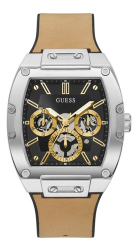 Reloj Guess Phoenix Para Caballero Gw0202g3 Beige Color Del Bisel Plata Color Del Fondo Plata