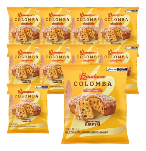 comprar 10un Mini Colomba Pascal Frutas Cristalizadas Bauducco 80g