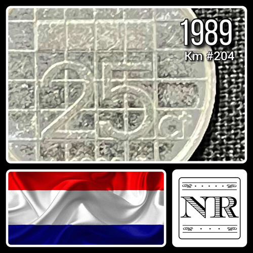 Holanda - 25 Cents - Año 1989 - Km #204 - Beatrix