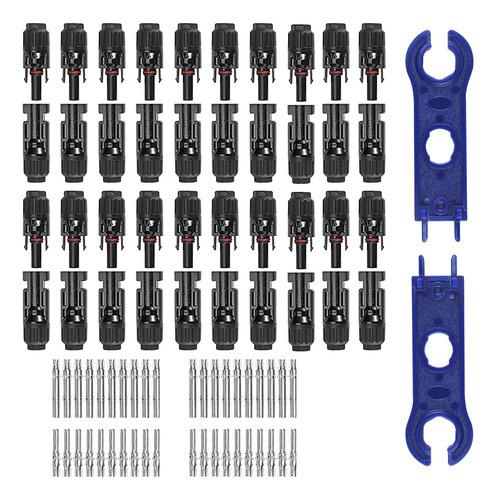 20 Pares Conectores Macho Hembra Panel Solar Mc4 Impermeable