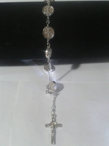 322 Se Vende Exclusiva Pulsera Rosario De San B,en Plata Ley