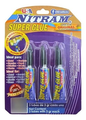 Pegamento Super Glue Nitram Mayoreo 60 Pieza Tipo Kola Loka 