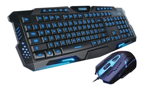 Kit Teclado Mouse Gamer Noga Nkb-909 Retroiluminado Combo Pc