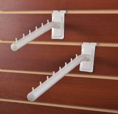 Perchero Panel  Inclinado 30 Cm / Blanco Pack 8 Un / M Envio