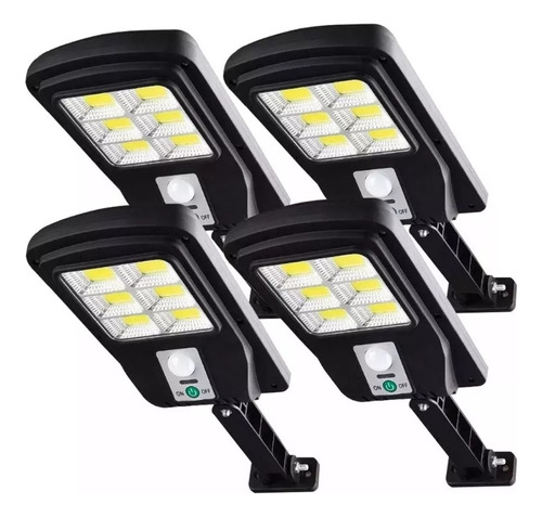 Pack 4 Foco Solar Led Exterior Con Sensor De Movimiento Ip65