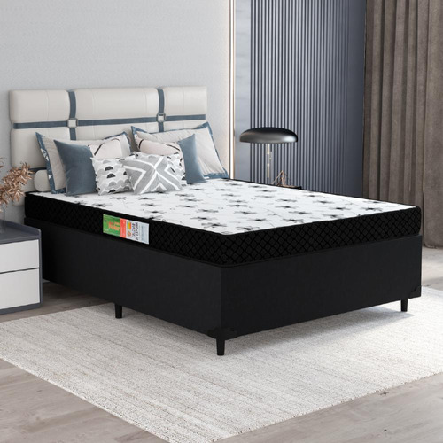 Comfort Prime cama box D20 Casal cor preto 188cm x 138cm x 50cm