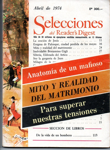 Selecciones Del Reader´s Digest Nº401 Abril 1974