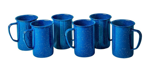 Juego De Taza (tarro) Cervecero De Peltre, 6 Piezas Azul