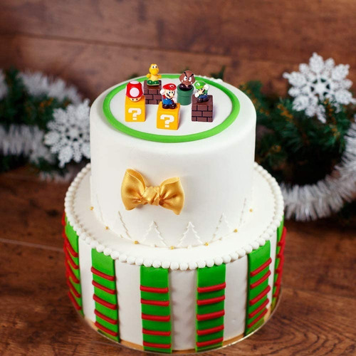 Colección De 5 Minifiguras Super Mario Topper Torta Juguete
