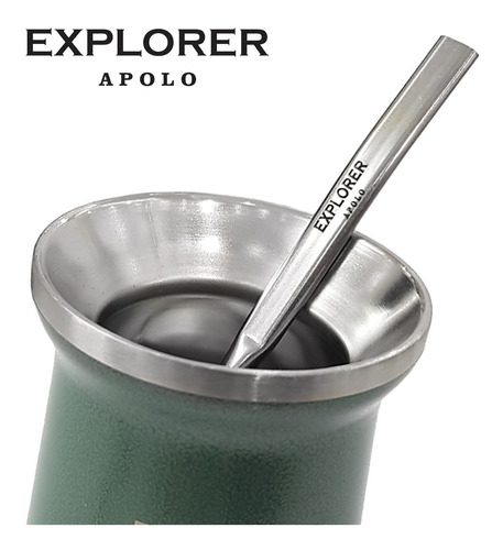 Imagen 4 de 10 de Bombilla Mate Chata 15 Cm Acero Inoxidable