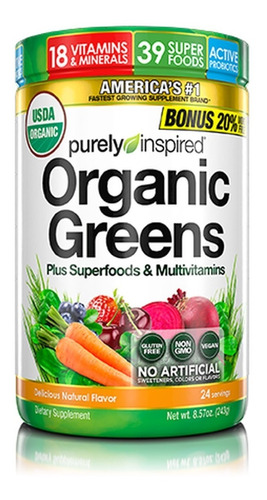 Multivitaminico Organic Greens (purely Inspired) 24servicios