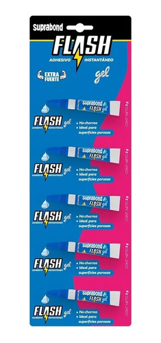 Adhesivo Instantáneo Suprabond Flash Gel Tira De 5 Unidades