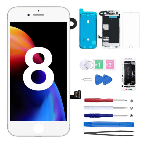 Kit Repuesto Para iPhone 8 Pantalla Blanco Cykjgs Lcd Marco