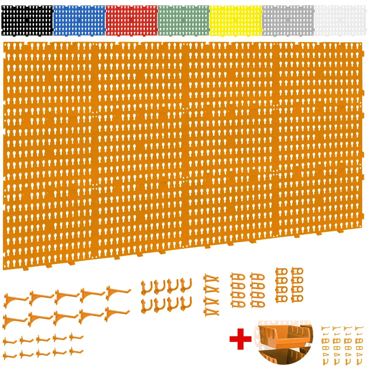 Painel Ferramentas Organizador Perfurado 118x52 + Cor Laranja