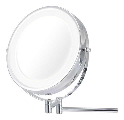 Imagen 1 de 10 de Espejo Para Maquillaje Led Pared Aumento X5 Doble Faz Vip