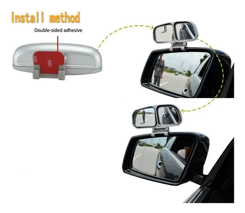 Espejo Gran Angular Convexo Retrovisor D Carro Universal X 2
