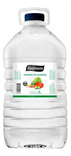Vinagre De Alcohol Bidon 5 Litros Acidez 5% Favinco