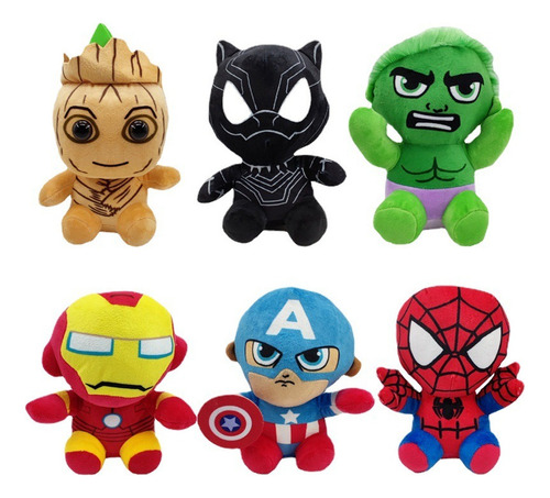 .. 6pcs/set Marvel's The Avengers Peluche Muñeca Navidad