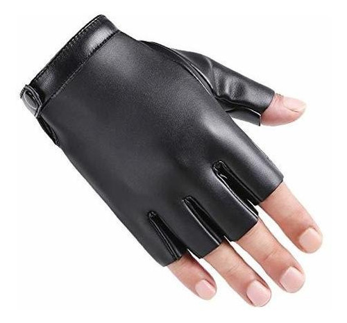 Guantes De Pu Sin Dedos Para Hombre Guantes De Medio Dedo De