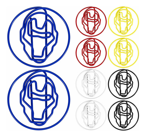 Clips Papel Superheroe (iron Man) Color Incluye 10 Emblema