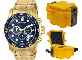 Relógio Invicta Pro Diver 0073 Original Banhado Ouro Maleta