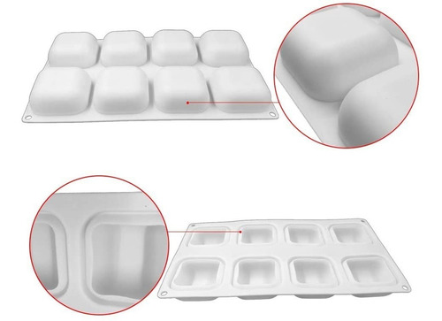 Imagen 3 de 7 de Molde Silicon Para Hornear, Jabones, Gelatina, 8 Cavidades