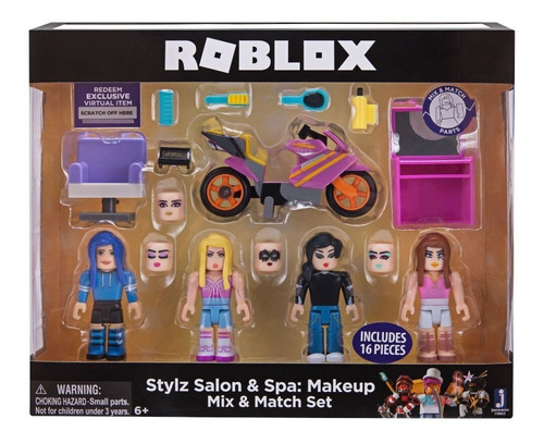 Roblox Stylz Salon & Spa 4 Figuras Con Accesorios E.full
