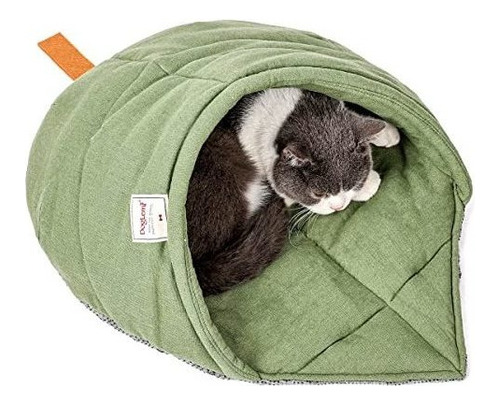 Leaf Cat Sleeping Bed, Pet Sleep Cozy Bag Stay Open, Cute Pe