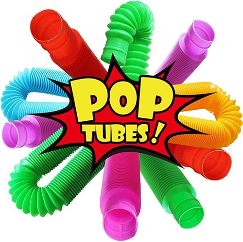 Imagen 1 de 7 de Tubo Pop It Plegable Antiestrés Sensorial Estirable 6pzs