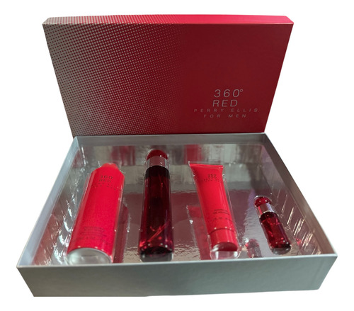 Perry Ellis 360 Red 4 Piece Set For Men Parfum Spray