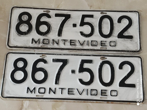 Chapas Vintage De Automóvil Matrícula Montevideo